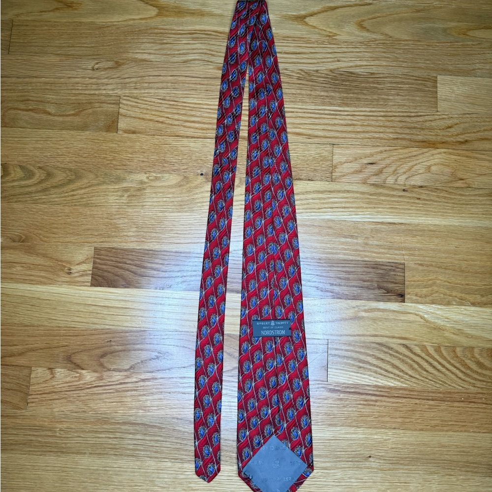 Robert Talbott Red and Blue Patterned Silk Tie - image 4